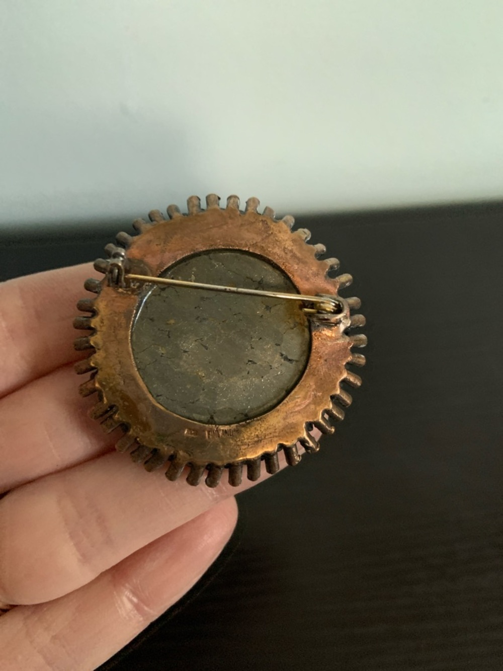 Brutalist Circular Pin Signed ROS Finland - Picture 3 of 6